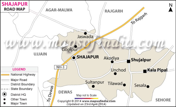 Road Map of Shajapur