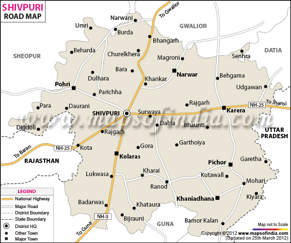 Road Map of Shivpuri