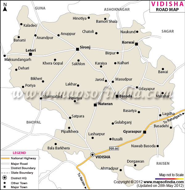 Road Map of Vidhisha