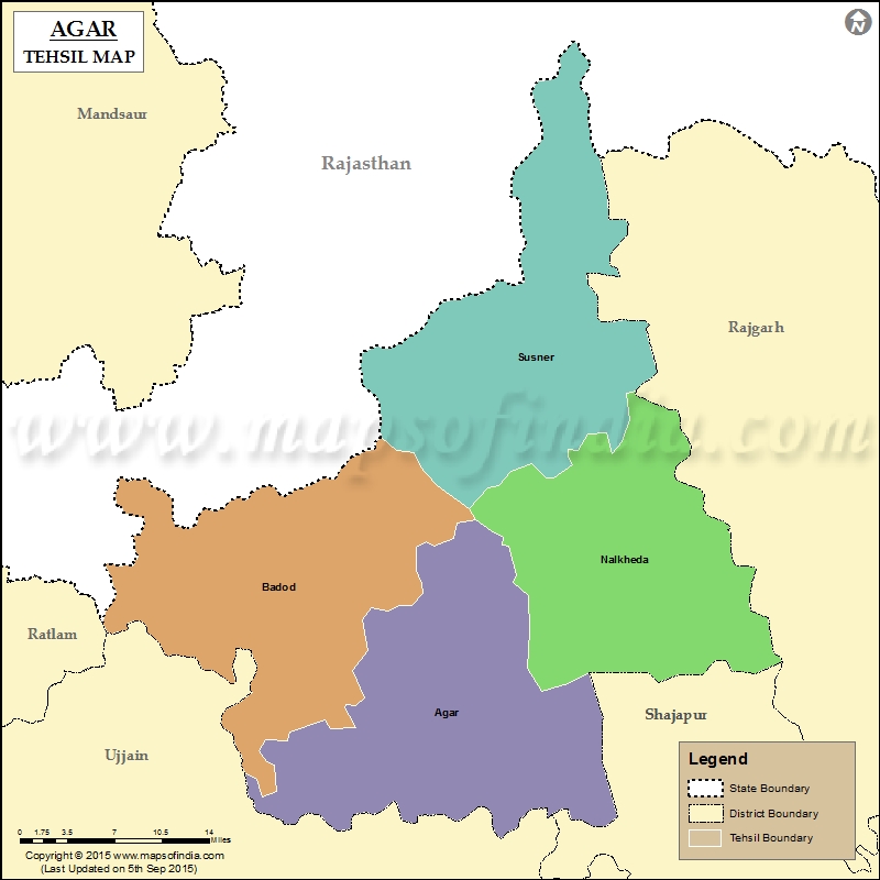 Tehsil Map of Agar
