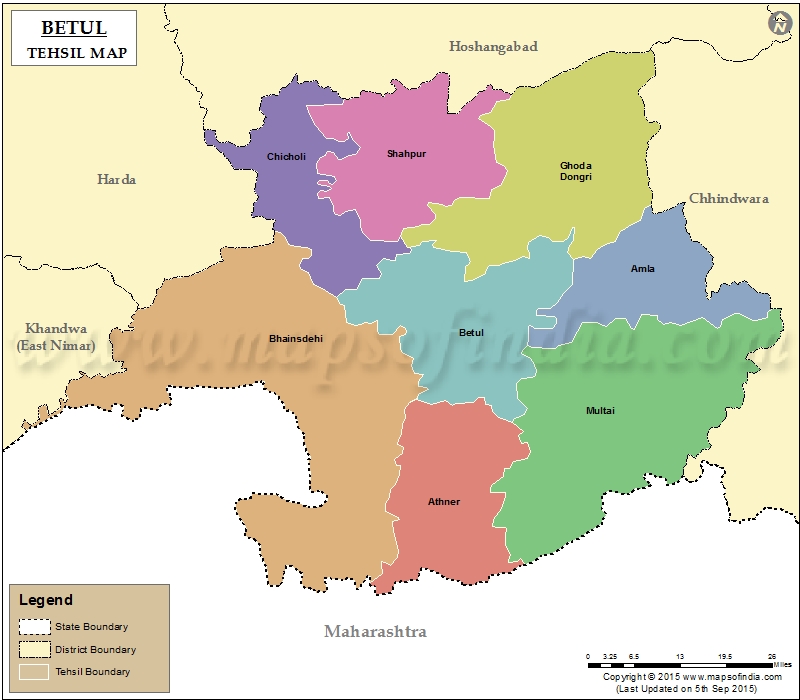 Tehsil Map of Betul