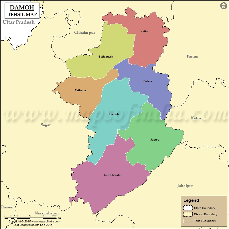 Tehsil Map of Damoh