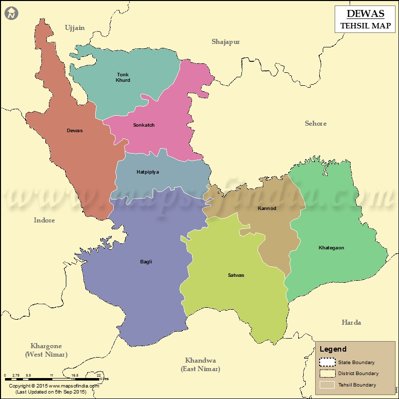 Tehsil Map of Dewas