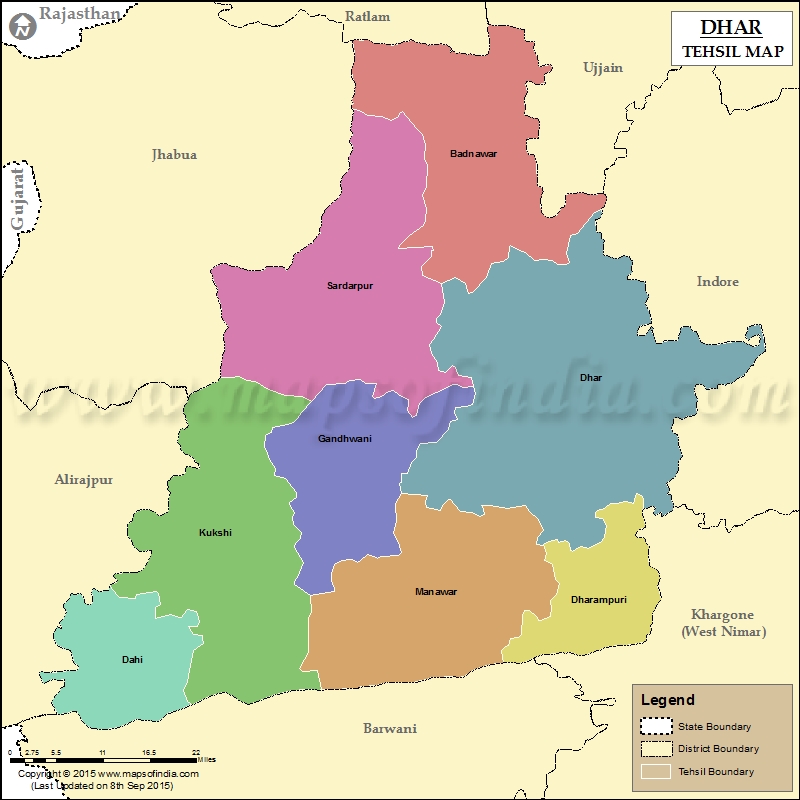 Tehsil Map of Dhar