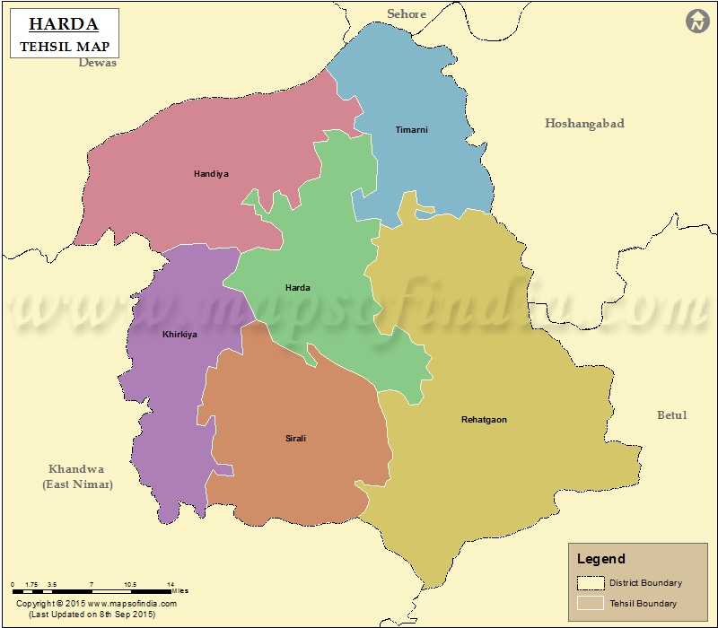 Tehsil Map of Harda