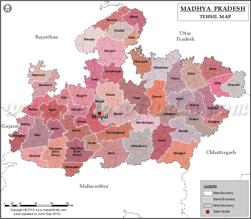 Tehsil Map of Madhya Pradesh