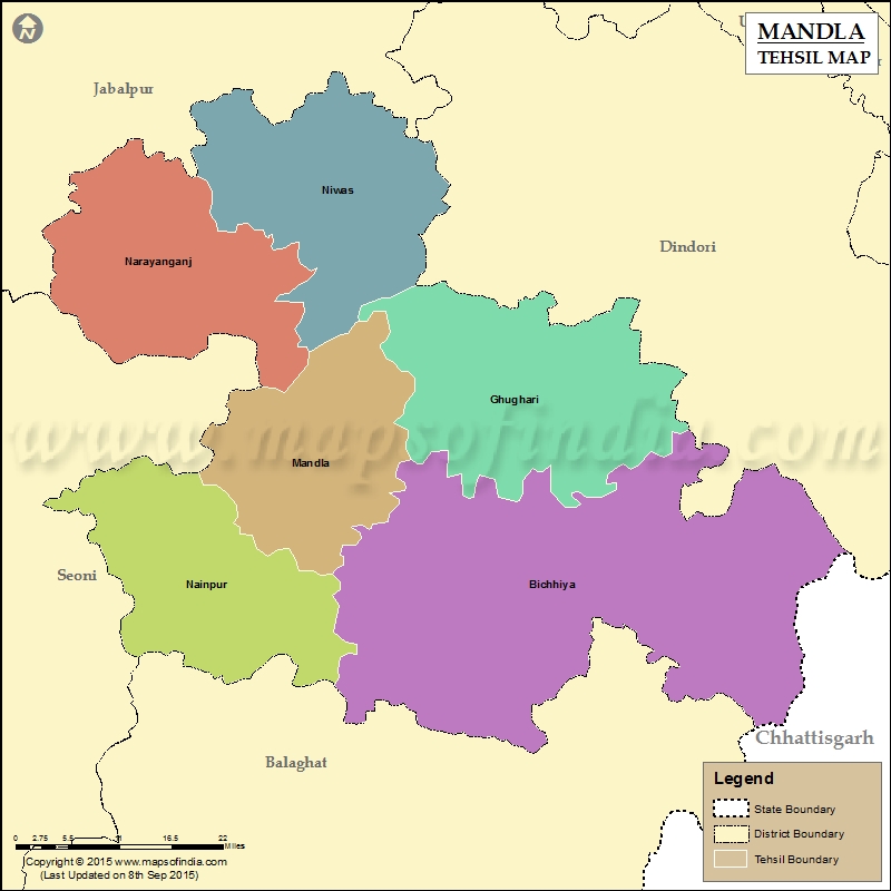Tehsil Map of Mandla