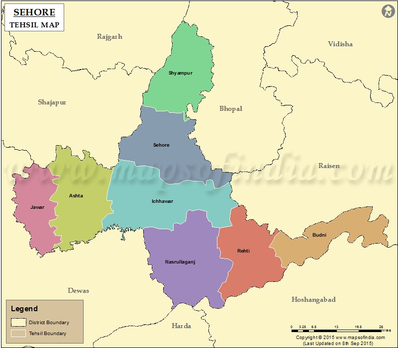 Tehsil Map of Sehore