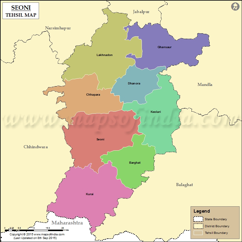 Tehsil Map of Seoni