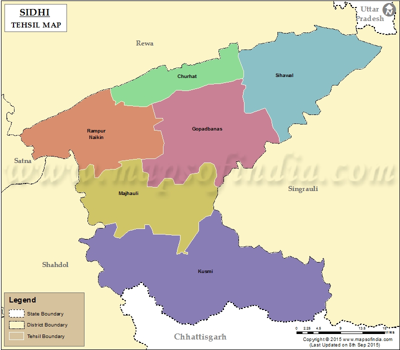 Tehsil Map of Sidhi