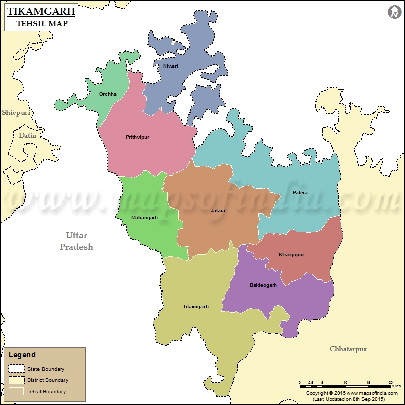 Tehsil Map of Tikamgarh