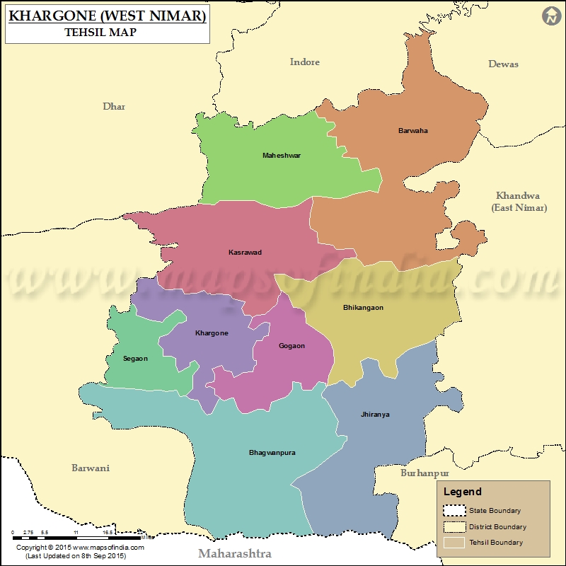 Tehsil Map of West Nimar