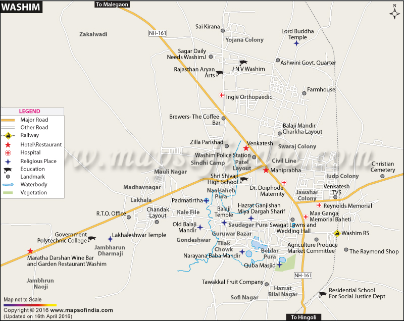 Washim City Map