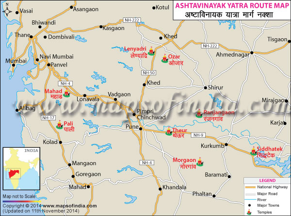 Ashtavinayak Yatra Map