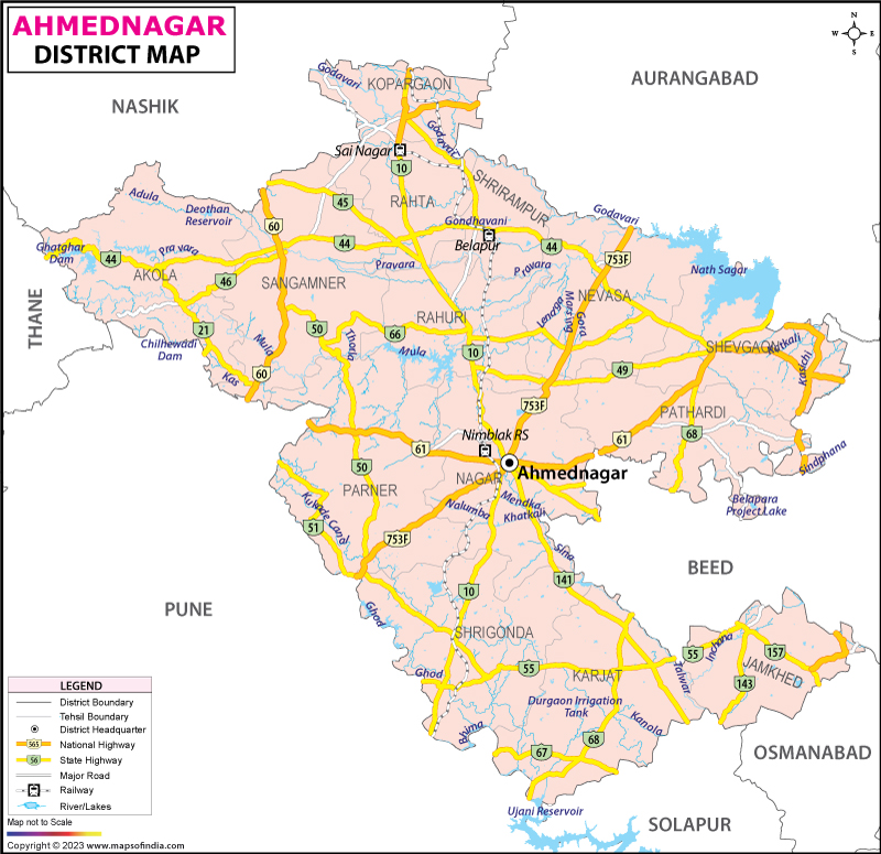 District Map of Ahmadnagar