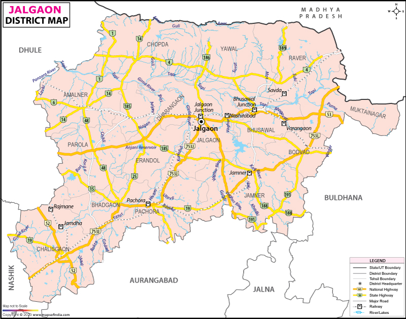 District Map of Jalgaon