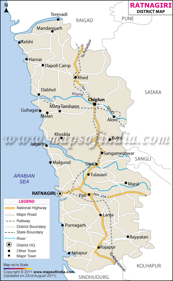 Ratnagiri Taluka Villages Map Ratnagiri District Map