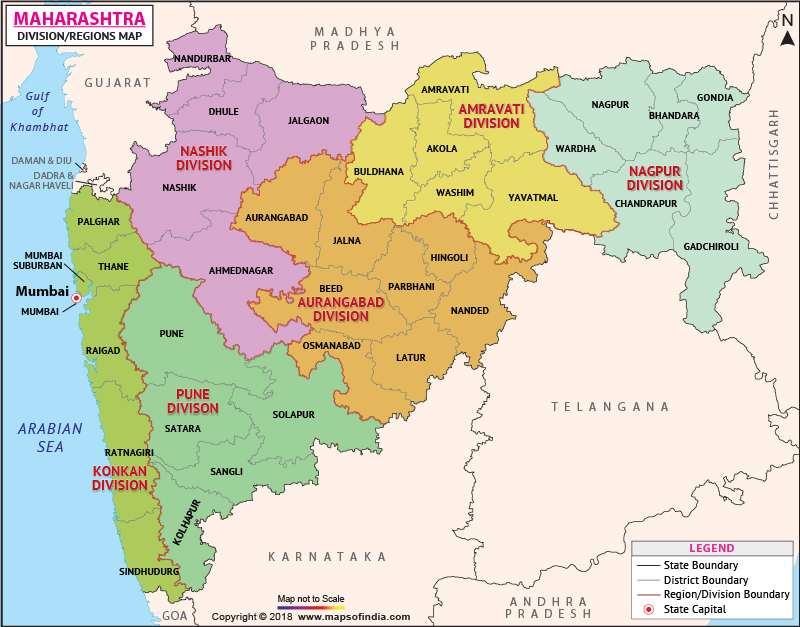 Maharashtra Division Map, Maharashtra Region Map, 48% OFF