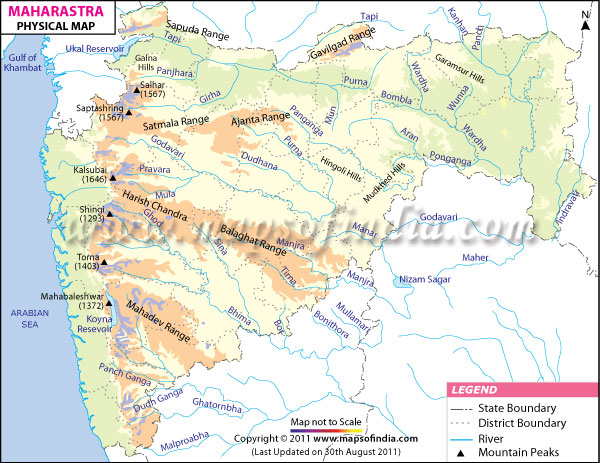 Maharashtra Physical Map