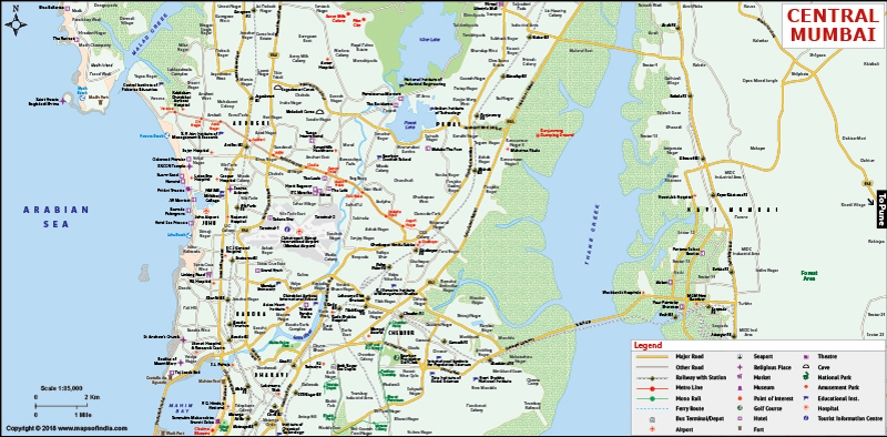 Central Mumbai City Map