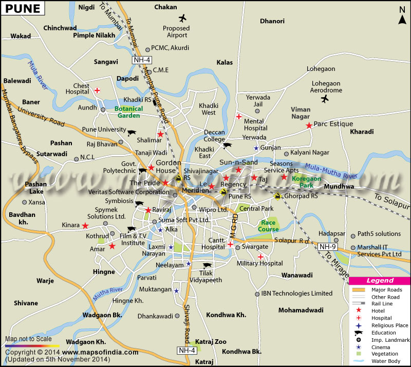 Pune Map, Maharashtra, City Information and Facts