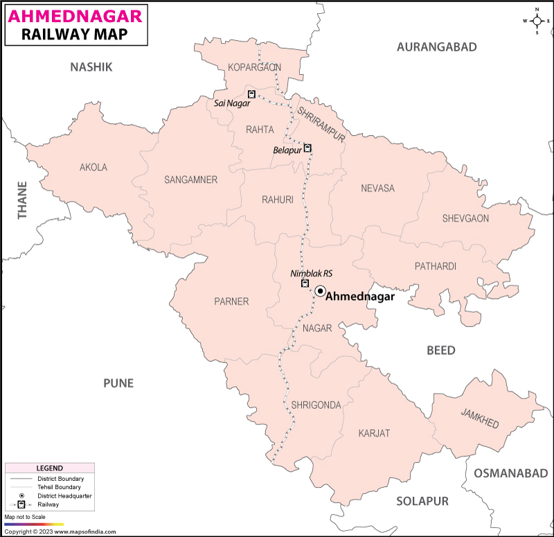 Railway Map of Ahmednagar
