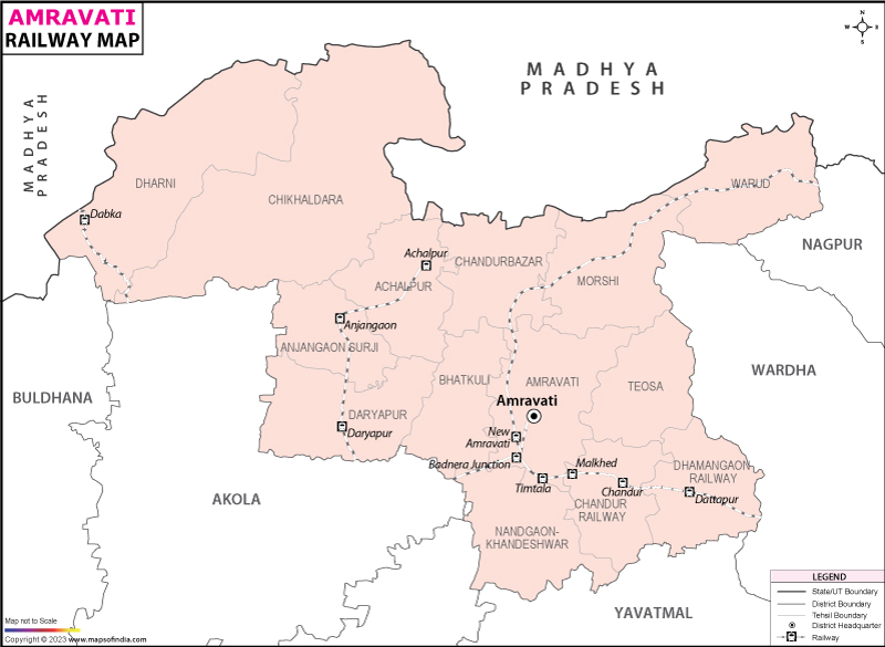 Railway Map of Amravati