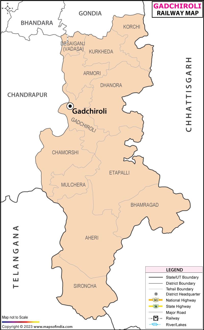 Railway Map of Gadchiroli