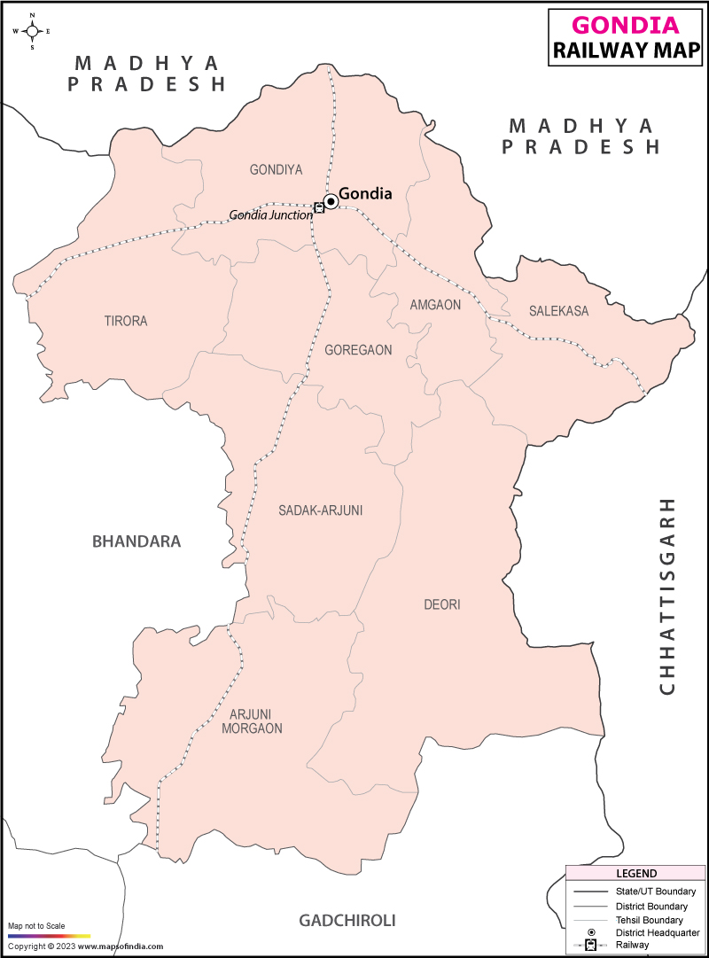 Railway Map of Gondia