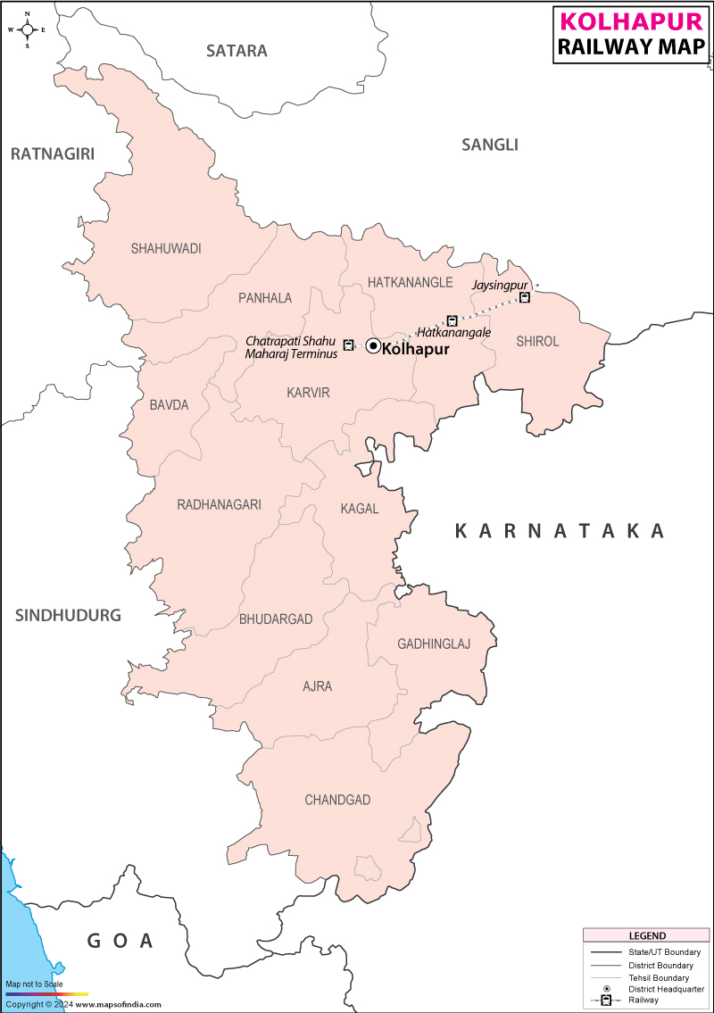 Railway Map of Kolhapur