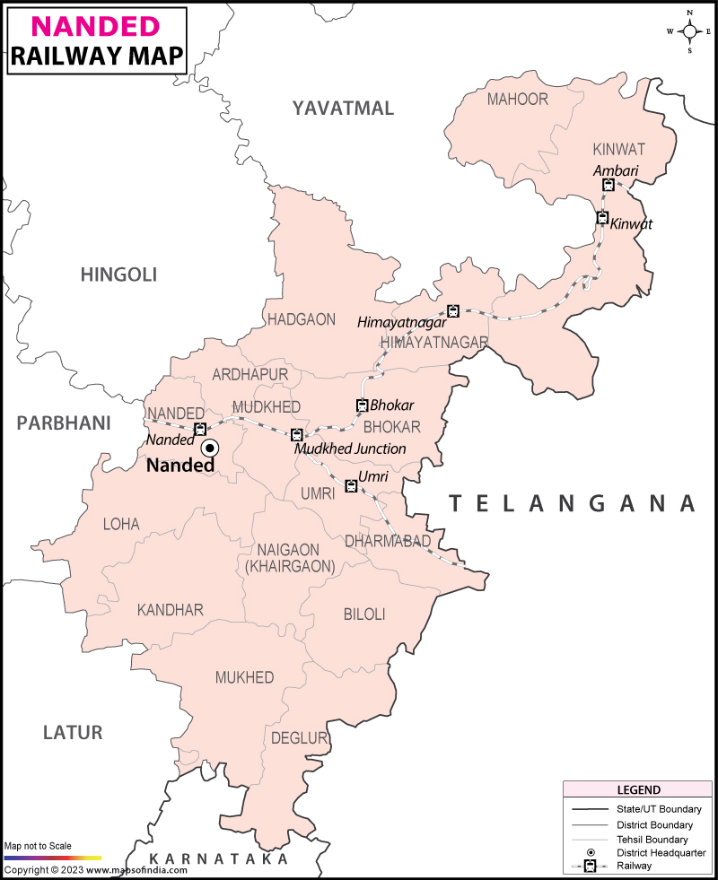 Railway Map of Nanded