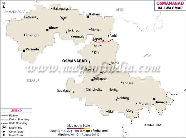 Railway Map of Osmanabad