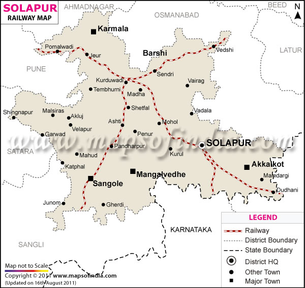 Railway Map of Solapur
