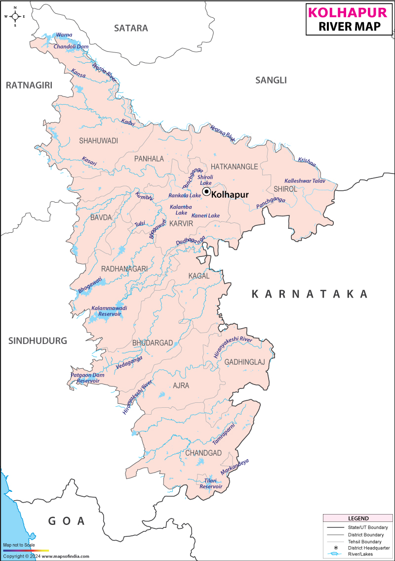 River Map of Kolhapur