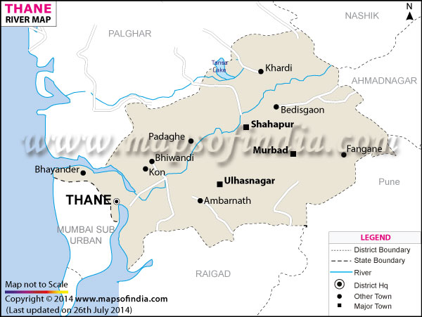 River Map of Thane