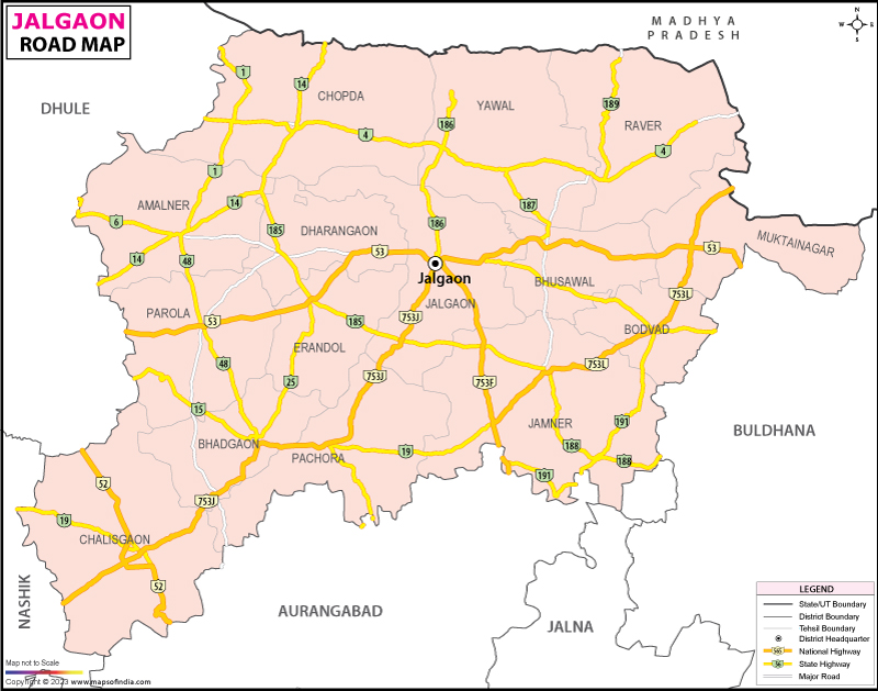 Jalgaon Road Map