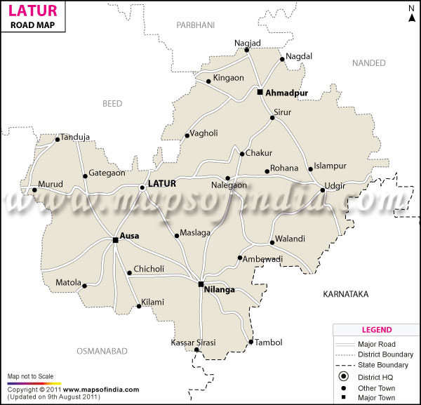 Road Map of Latur