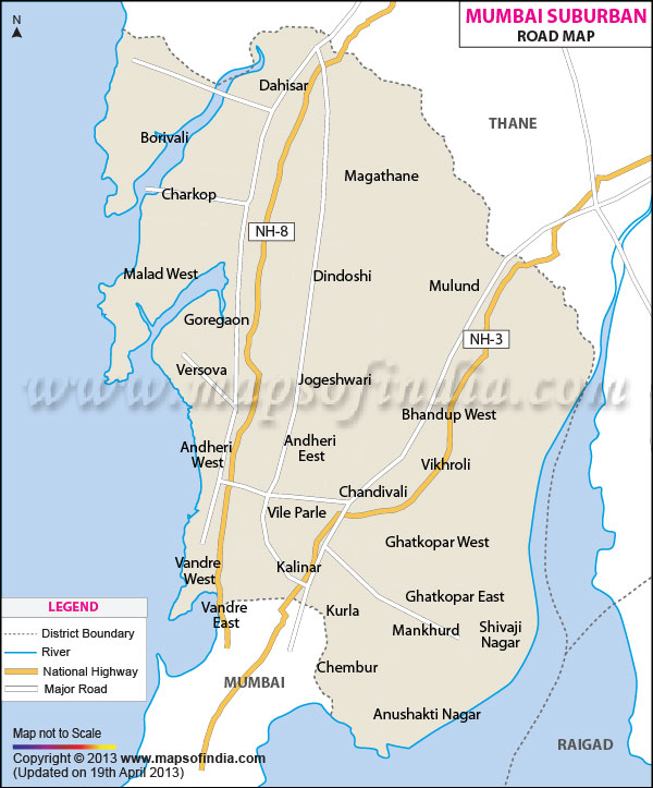 Mumbai Suburban Road Map