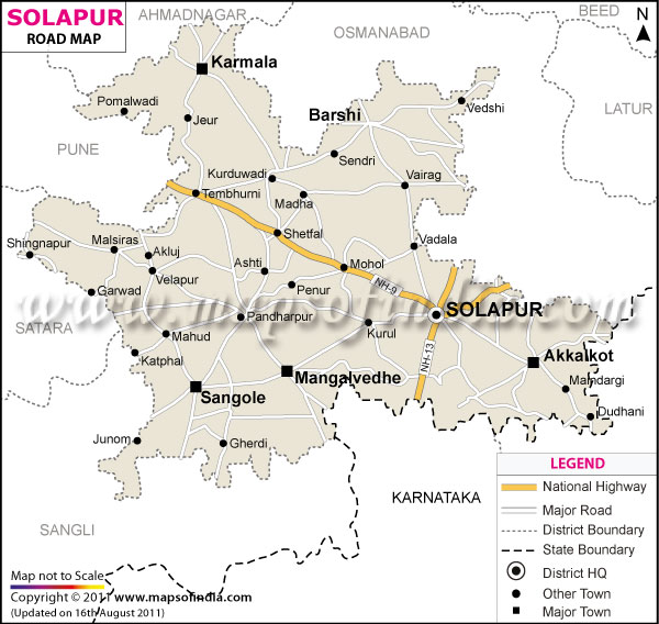 Solapur Road Map
