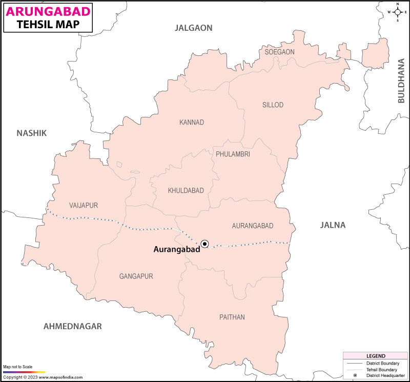 Aurangabad In India Map Aurangabad Tehsil Map, Talukas In Aurangabad