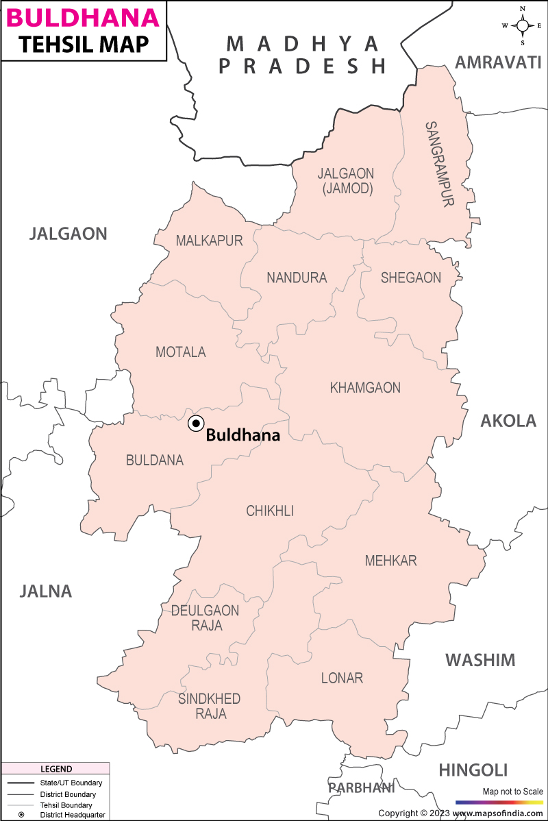 Buldana Tehsil Map