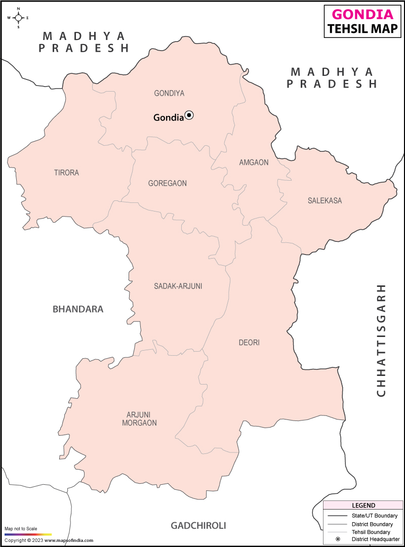 Gondia Tehsil Map