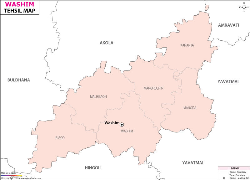 Washim Tehsil Map
