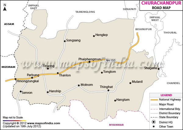 Road Map of Churachandpur