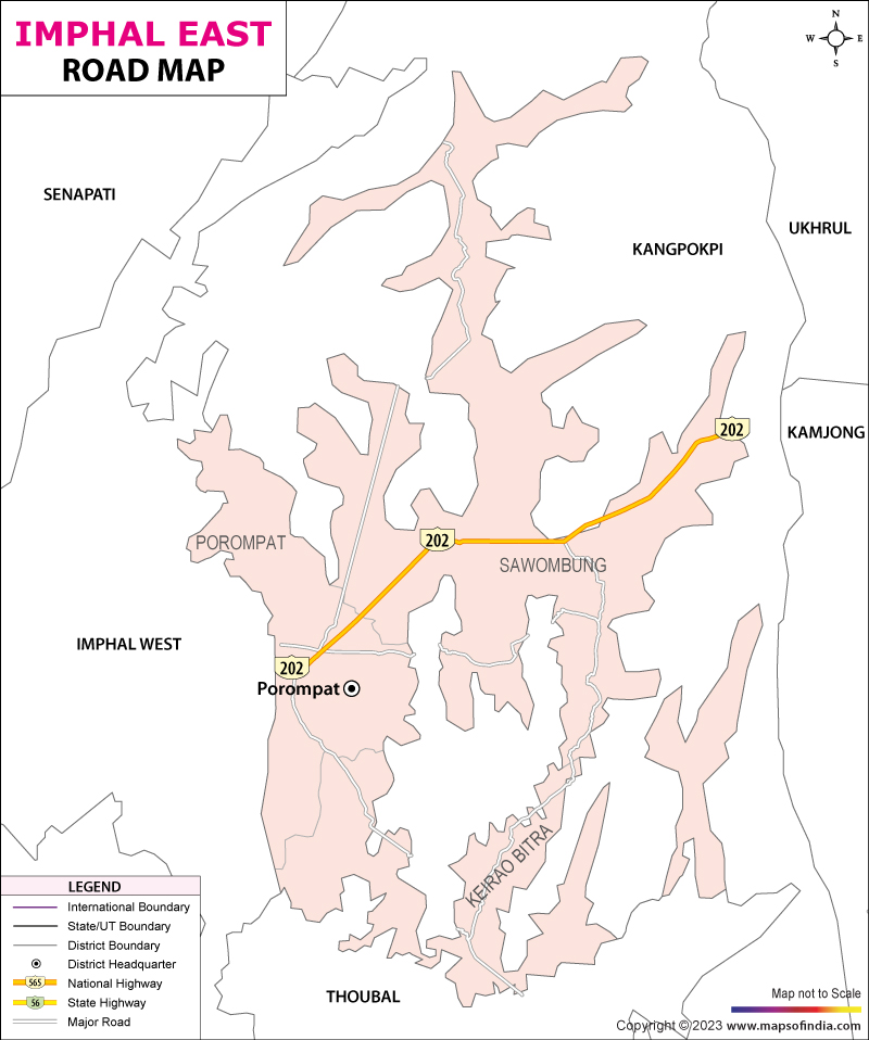 Road Map of Imphal East