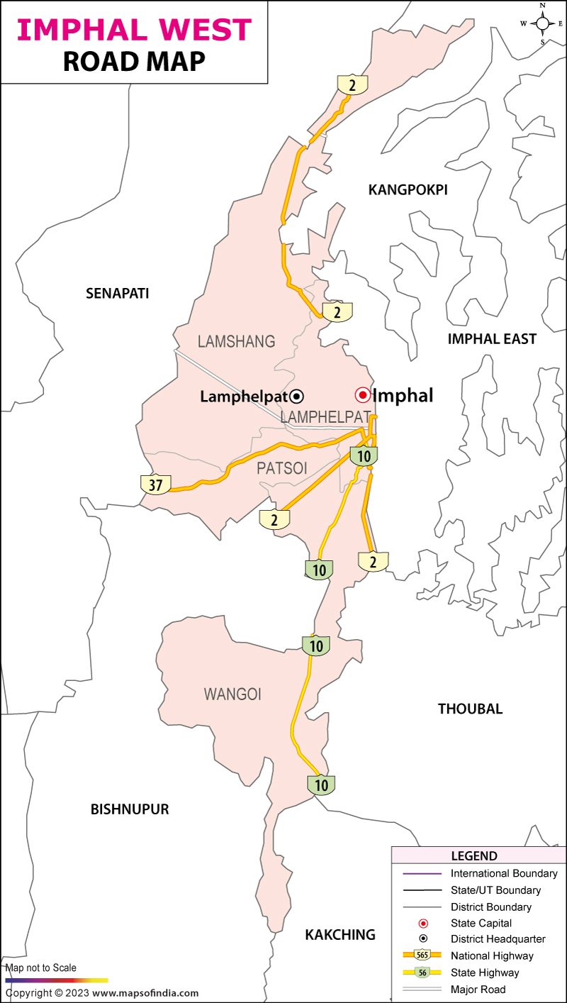 Road Map of Imphal West