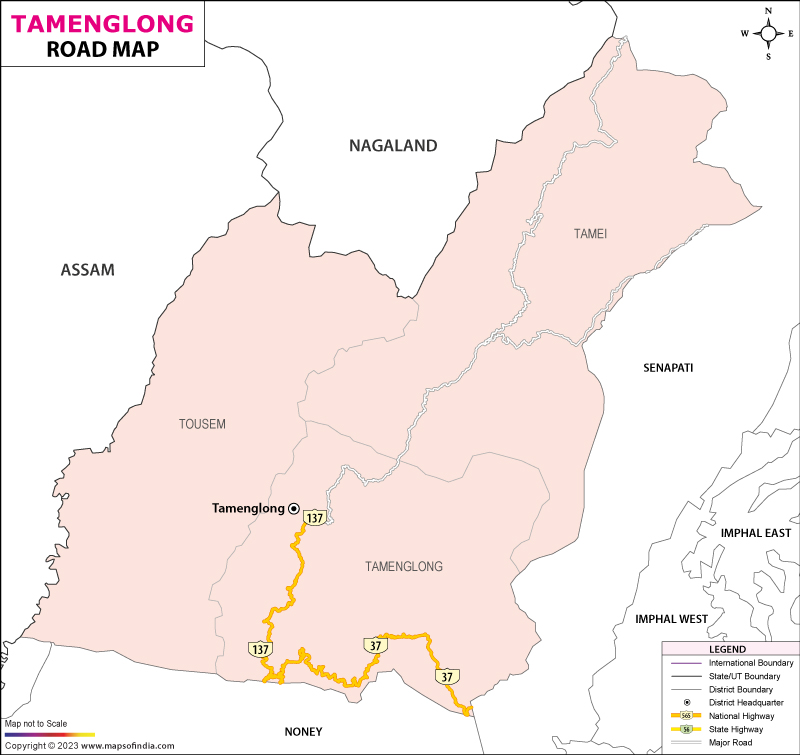 Road Map of Tamenglong