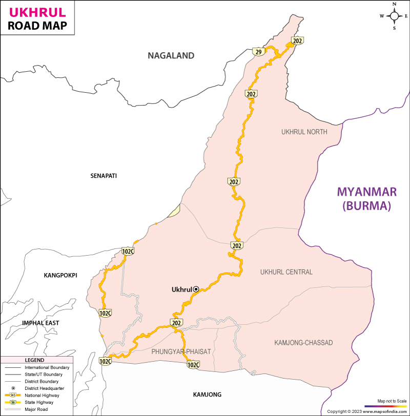 Road Map of Ukhrul