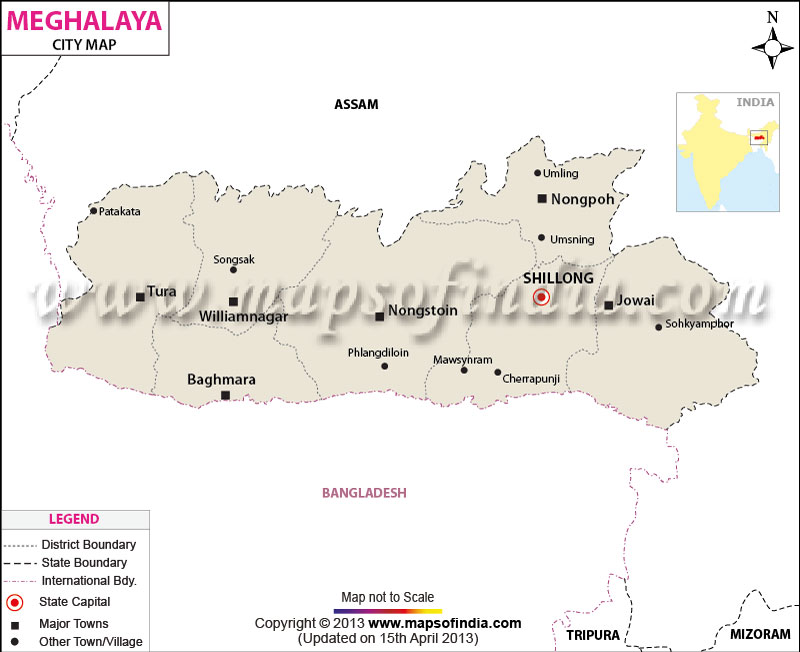 City Map of Meghalaya