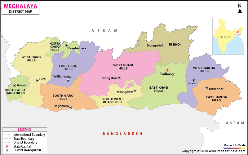 District Map of Meghalaya